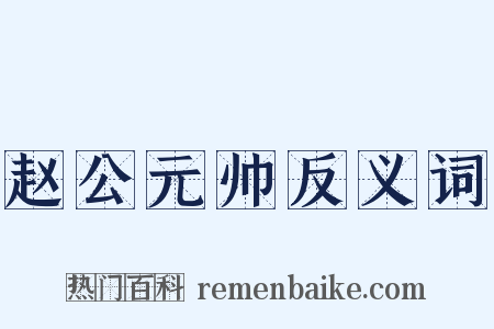 赵公元帅反义词是什么意思的图片